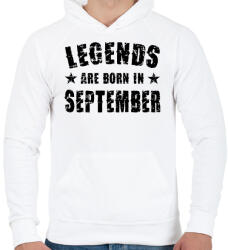 printfashion A legendák szeptemberben születtek - Férfi kapucnis pulóver - Fehér (979964)