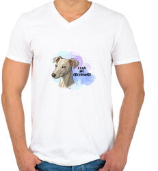 printfashion I love my Greyhound - Férfi V-nyakú póló - Fehér (14204698)