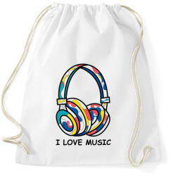 printfashion i love music - Sportzsák, Tornazsák - Fehér (5473860)