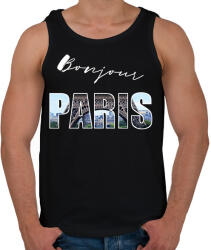 printfashion bonjour paris - Férfi atléta - Fekete (2548738)