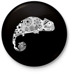 printfashion Kamé Leon - Kitűző, hűtőmágnes - Fekete (3103160)