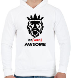 printfashion Be(ard) Awsome - Férfi kapucnis pulóver - Fehér (6838573)