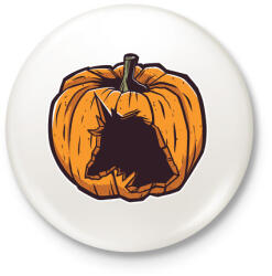 printfashion Faragott tök - Kitűző, hűtőmágnes - Fehér (4168479)