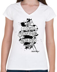 printfashion József Attila Szív - Női V-nyakú póló - Fehér (16296536)