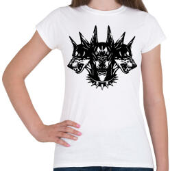 printfashion Három fejű kutya - Női póló - Fehér (15890756)