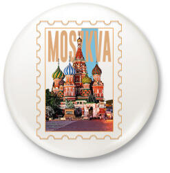 printfashion Moszkva - Kitűző, hűtőmágnes - Fehér (7426950)