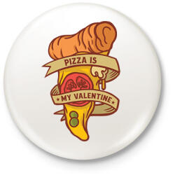 printfashion Pizza valentin napra - Kitűző, hűtőmágnes - Fehér (11879902)