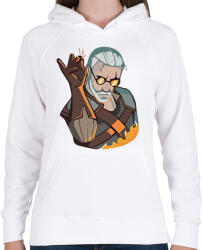 printfashion Geralt - Igni jel - Női kapucnis pulóver - Fehér (5736366)