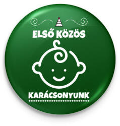 printfashion Első közös karácsonyunk - Kitűző, hűtőmágnes - Sötétzöld (10418193)