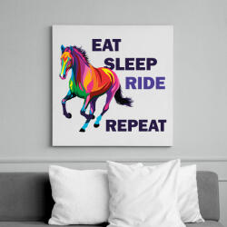 printfashion Eat sleep RIDE repeat - Vászonkép - Fehér (6640815)