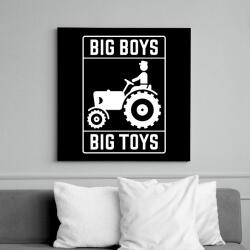 printfashion Big boys big toys - traktoros - Vászonkép - Fekete (6646729)
