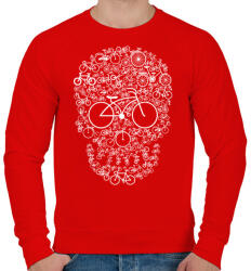 printfashion Bicikli koponya - Férfi pulóver - Piros (136105)