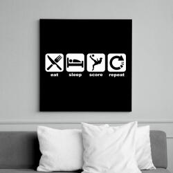 printfashion Eat Sleep Score Repeat - Vászonkép - Fekete (6648797)