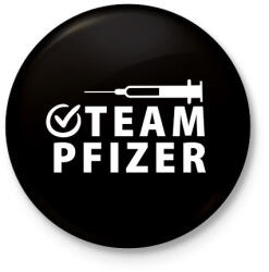 printfashion Pfizer Team - Kitűző, hűtőmágnes - Fekete (4889694)