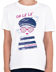 printfashion Párizsi - Gyerek póló - Fehér (54461)