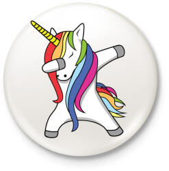 printfashion Unikornis dub- táncol - Kitűző, hűtőmágnes - Fehér (4667699)
