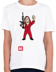 printfashion La casa de papel N2 - Gyerek póló - Fehér (5539856)