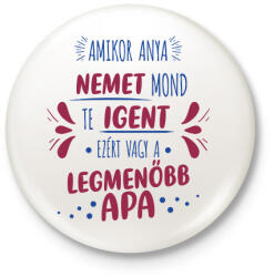 printfashion Legmenőbb apa - Kitűző, hűtőmágnes - Fehér (7129951)