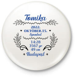 printfashion Baba adat - fiú - Kitűző, hűtőmágnes - Fehér (10732746)