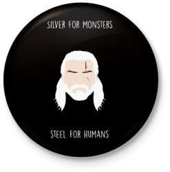 printfashion Silver for monsters - Kitűző, hűtőmágnes - Fekete (3100304)