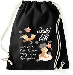 printfashion Rókás emlékörző - Sportzsák, Tornazsák - Fekete (10730471)