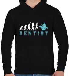 printfashion Dentist evolution - Férfi kapucnis pulóver - Fekete (10347260)
