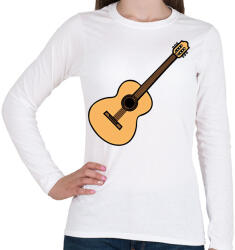 printfashion Gitár - Női hosszú ujjú póló - Fehér (12033827)