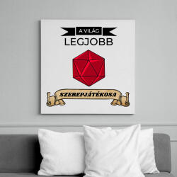 printfashion A Világ Legjobb Szerepjátékosa (Fekete) - Vászonkép - Fehér (6632170)