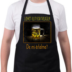 printfashion lehet élni sör nélkül 2 - Kötény - Fekete (14272530)