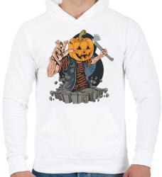 printfashion Halloween tök fej - Férfi kapucnis pulóver - Fehér (9453271)