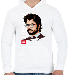 printfashion La casa de papel N6 - Férfi kapucnis pulóver - Fehér (5538752)