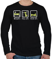 printfashion Dínó edzés - Férfi hosszú ujjú póló - Fekete (11676152)