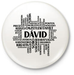printfashion Pozitív tulajdonságok - Egyedi neves - Kitűző, hűtőmágnes - Fehér (15728813)