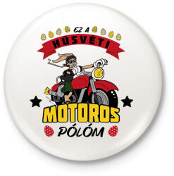 printfashion Húsvéti motoros póló - Kitűző, hűtőmágnes - Fehér (13109860)