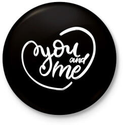 printfashion You & me - Kitűző, hűtőmágnes - Fekete (3100887)