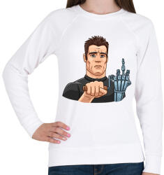 printfashion Arnold F*CKing Schwarzenegger - Női pulóver - Fehér (2389353)