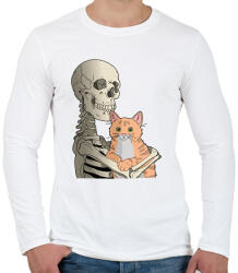 printfashion Cicás leszek amíg élek (vörös cicával) - Férfi hosszú ujjú póló - Fehér (14451717)