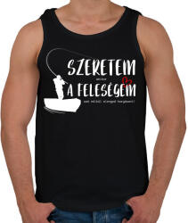 printfashion Szeretem, amikor a feleségem szó nélkül elenged horgászni! - Férfi atléta - Fekete (12059001)