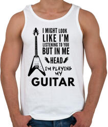 printfashion PLAYING MY GUITAR - Férfi atléta - Fehér (1941223)