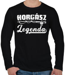 printfashion Horgász legenda - Férfi hosszú ujjú póló - Fekete (5963814)