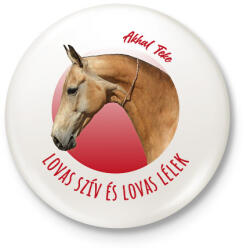 printfashion Lovas szív - Akhal Teke - Kitűző, hűtőmágnes - Fehér (7192677)