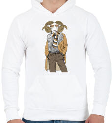 printfashion Fashion Goat - Férfi kapucnis pulóver - Fehér (1252222)