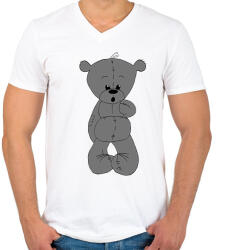 printfashion Maci - Férfi V-nyakú póló - Fehér (2621333)