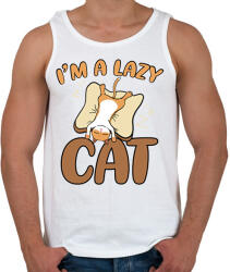 printfashion I'm a lazy cat - Férfi atléta - Fehér (7534986)