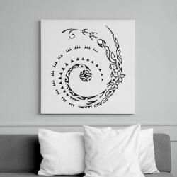 printfashion Maori kígyó - Vászonkép - Fehér (6640052)