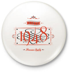 printfashion since-1948-red-black - Kitűző, hűtőmágnes - Fehér (3076494)