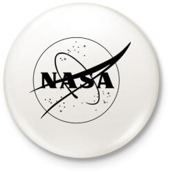 printfashion Fekete Nasa logo - Kitűző, hűtőmágnes - Fehér (4248824)