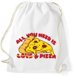 printfashion All you need is pizza - Sportzsák, Tornazsák - Fehér (5071633)