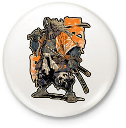 printfashion Japán Szamuráj - Kitűző, hűtőmágnes - Fehér (15662513)