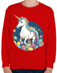 printfashion Egyszarvú húsvéti tojásokkal - Gyerek pulóver - Piros (13167542)